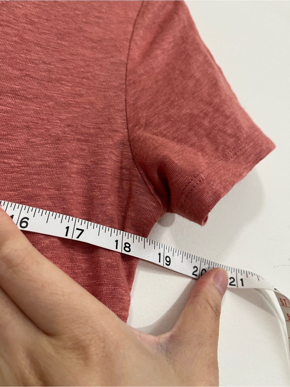 NWT LOFT Ann Taylor 100% Linen Scoop Neck Short Sleeve T-Shirt Top M Dusty Red - Picture 15 of 16